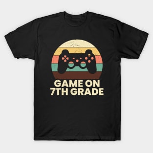 Game On 7th Grade Vintage Sunset Gamer T-Shirt